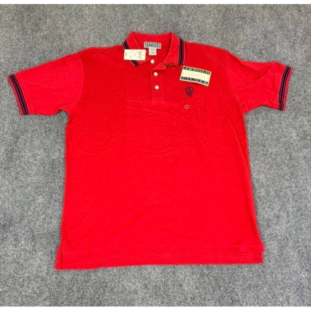 NWT Vintage Arnold Palmer GOLF Polo Shirt Men's Ruby Red Short Sleeve Size M